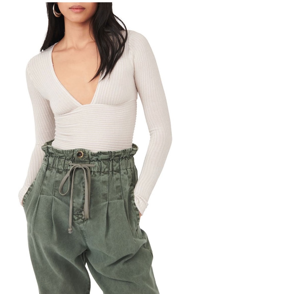 Free People Lindsey Plunge V Neck Top